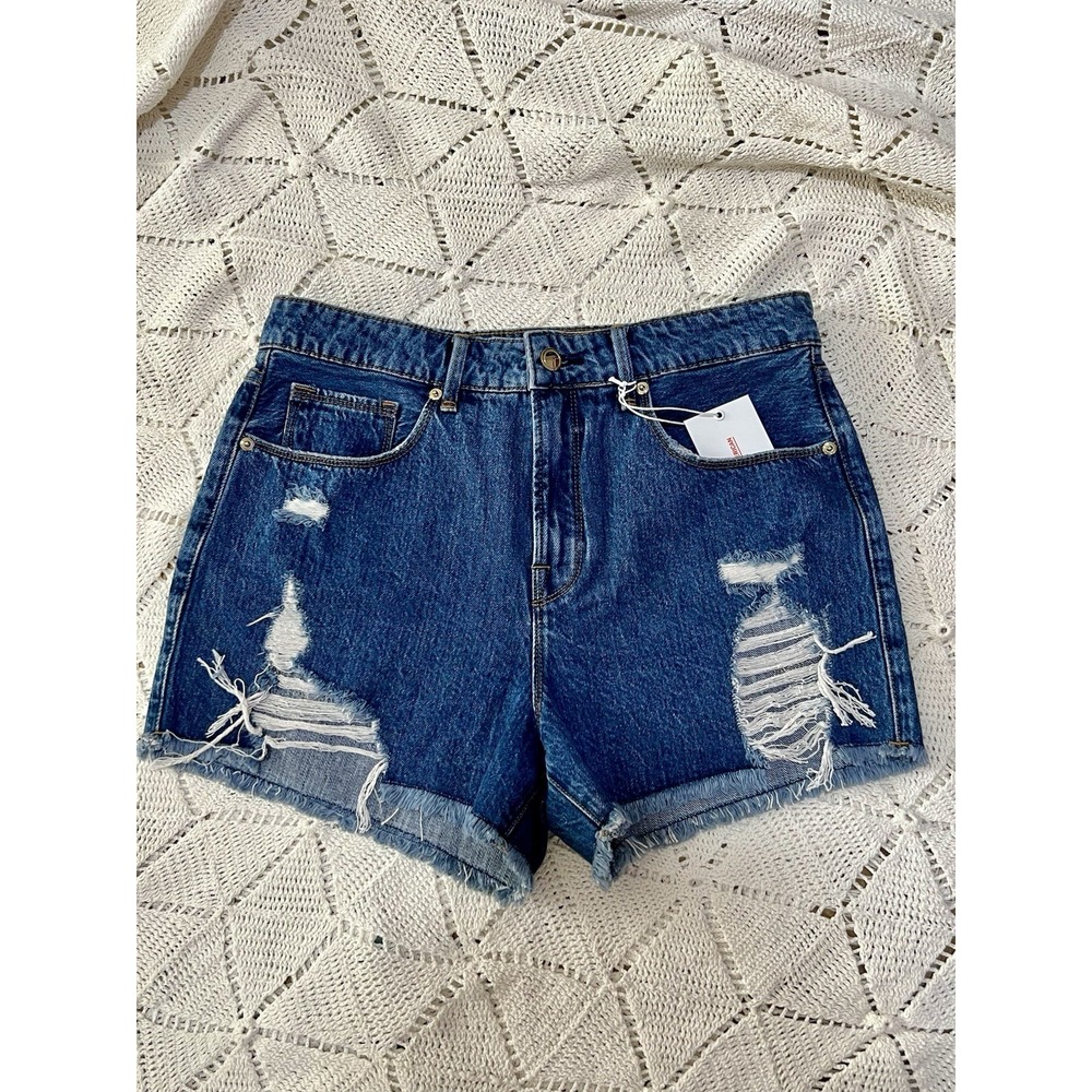 Good American Button Fly Denim Women's‎ Shorts Size 6 Comfortable Good Fit